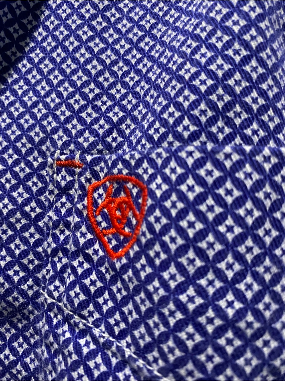 Men's blue Patterned Button-Down Shirt - Picture 2 of 6
